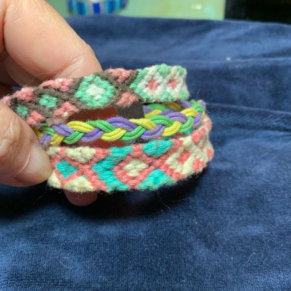 3 ASSORTED VTG WOVEN PERUVIAN TYPE BRACELETS